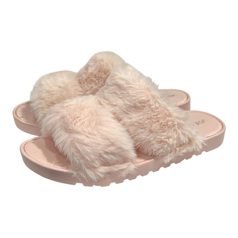 Joe Fresh Pink Furry Kids Sandals Size 1